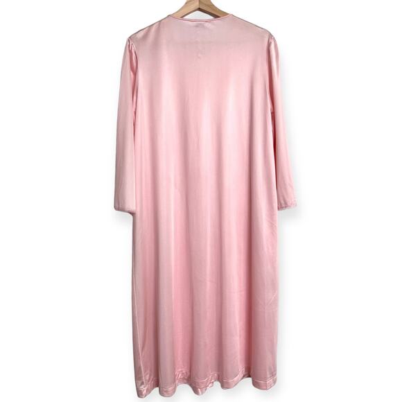Vintage Vanity Fair Lace Trimmed Embroidered Nightgown Housecoat Robe Women's L - Picture 2 of 10